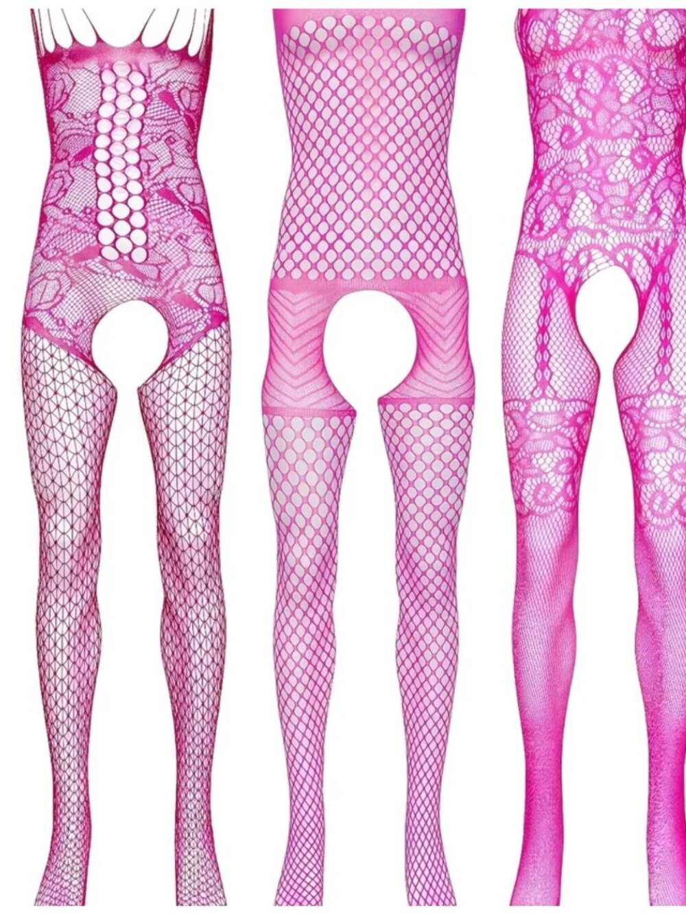 Sissy Femboy Cosplay Pink Fishnet Body Stockings*Set Of 3*Halloween*Sub*NIP
